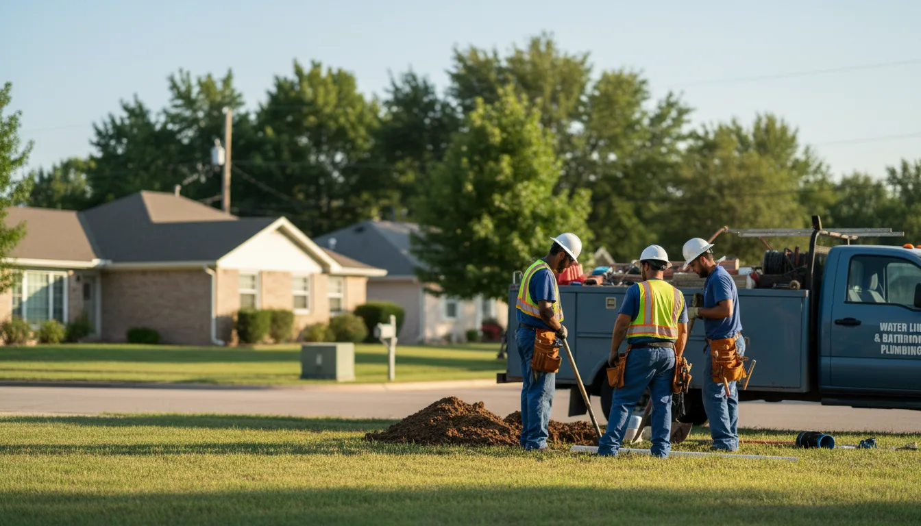 Residential water line and bathroom plumbing service in Collins, IA